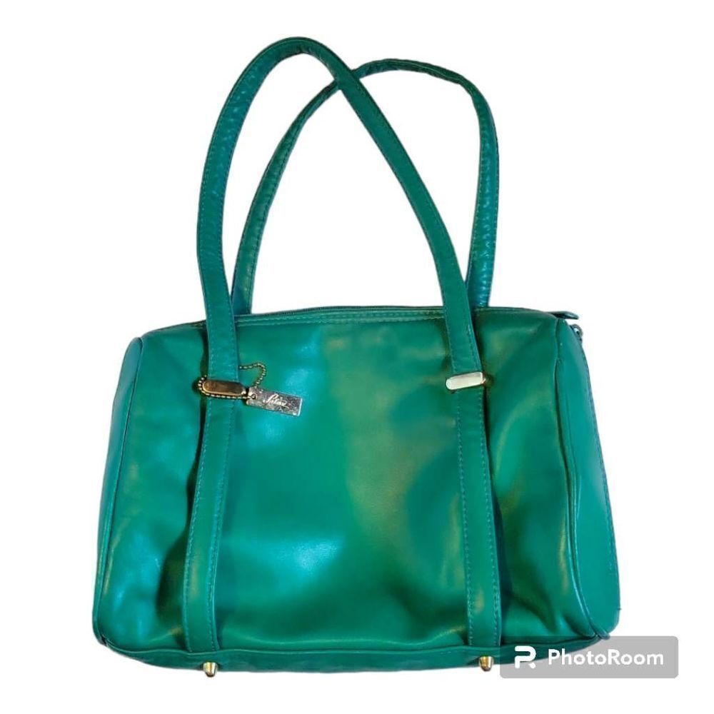 Vintage Letisse Faux Leather Green Shoulder Bag